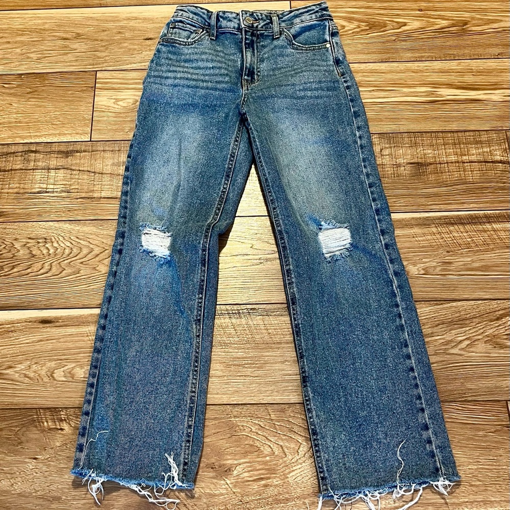 Art Class Blue Distressed Straight Leg Jeans